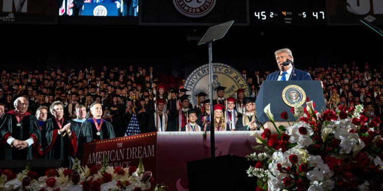 University of Alabama crowd hears both advice and attack (Photo: Donald Trump/Getty Images)
