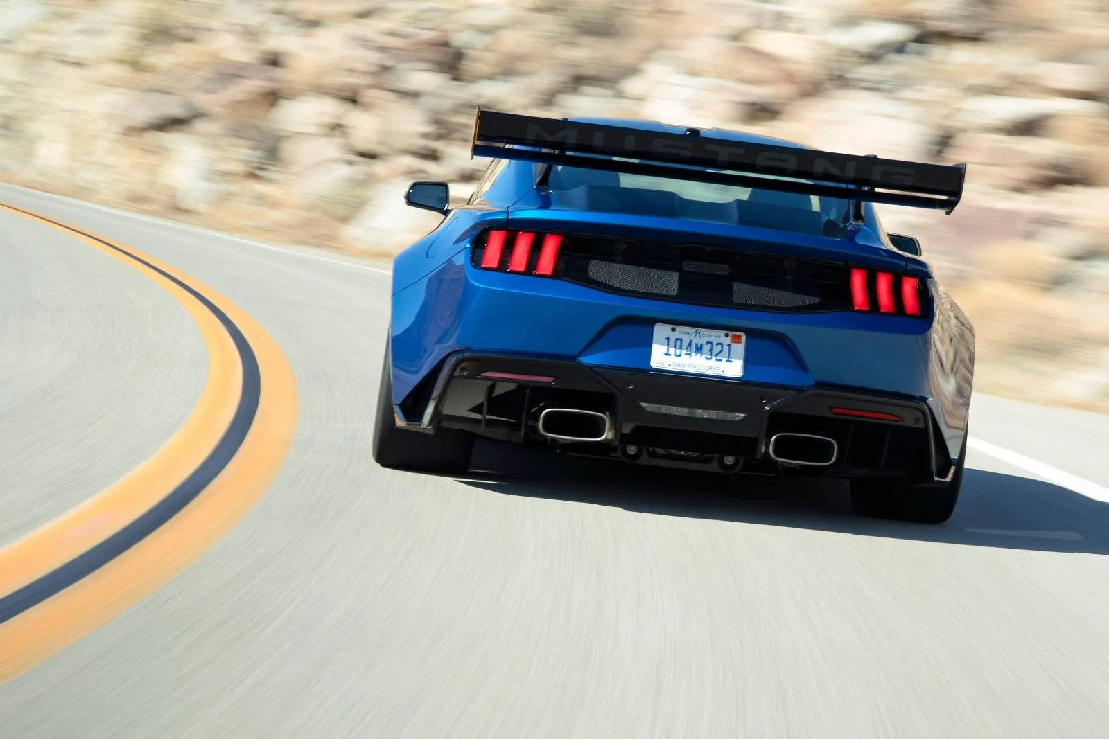 Back view of Ford Mustang GTD Track