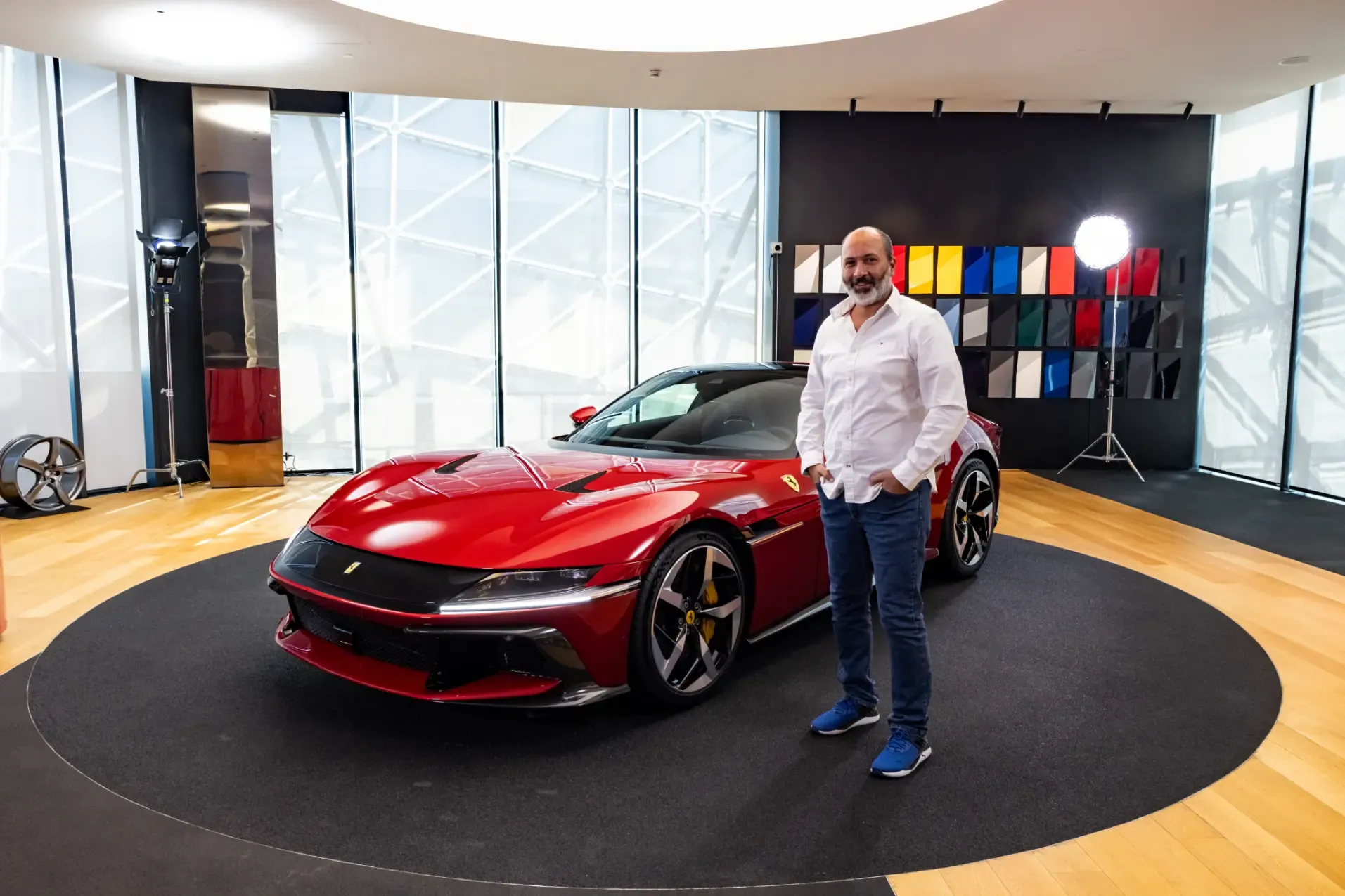 Proud owner of red Ferrari 12Cilindri Spider